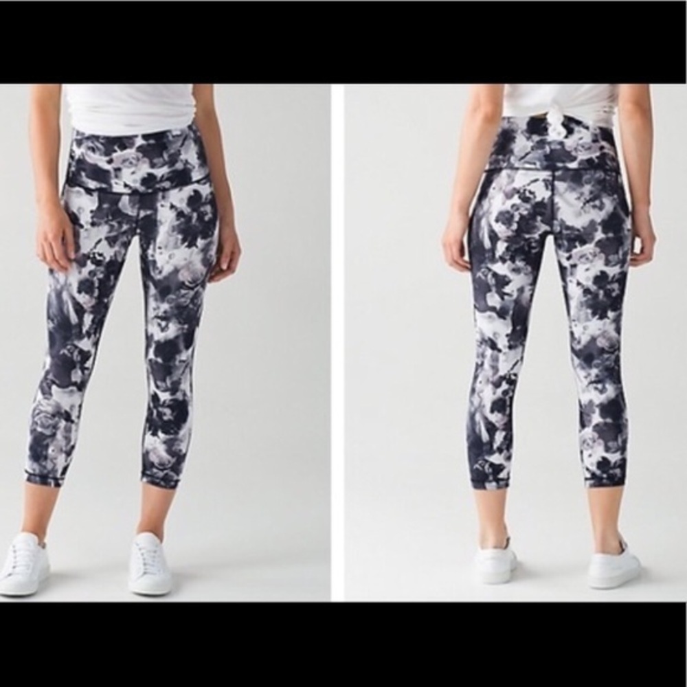 Lululemon Wunder Under Crop Hi Rise Obscurred BK 6